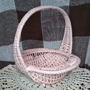 Vintage Pink Easter Basket with Handle